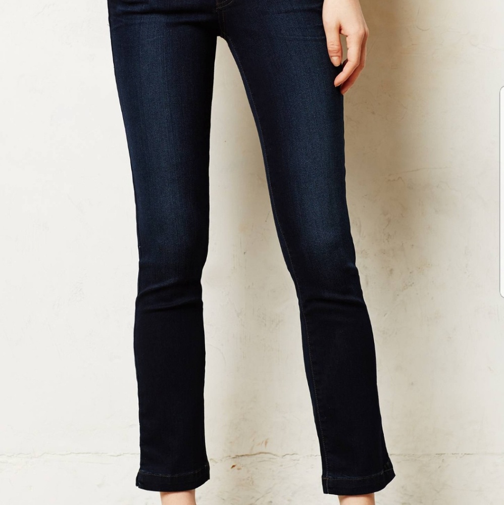 Level 99 lily crop skinny straight jeans dark blue